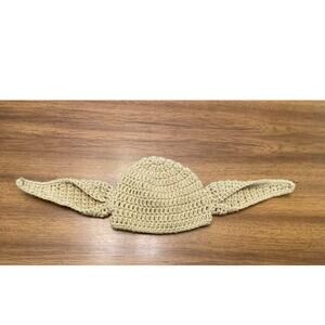 Handmade Crochet Baby Yoda Grogu Infant Hat with Ears Star Wars‎